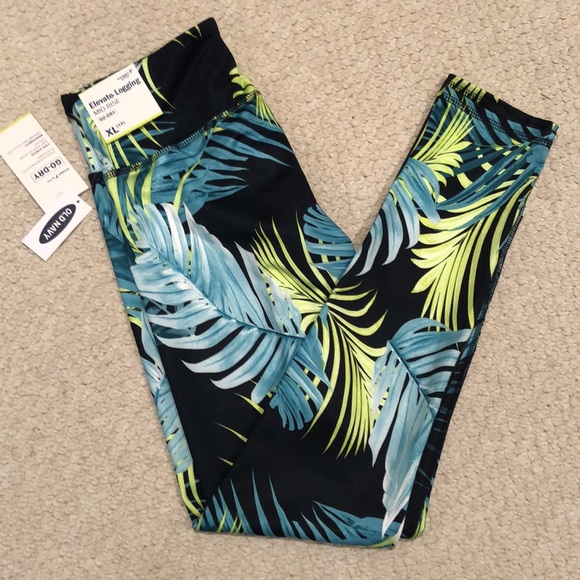 NWT Old Navy Girls Mid-Rise Elevate Leggings Size XL 14-16 tropical 🌴 - Picture 5 of 16